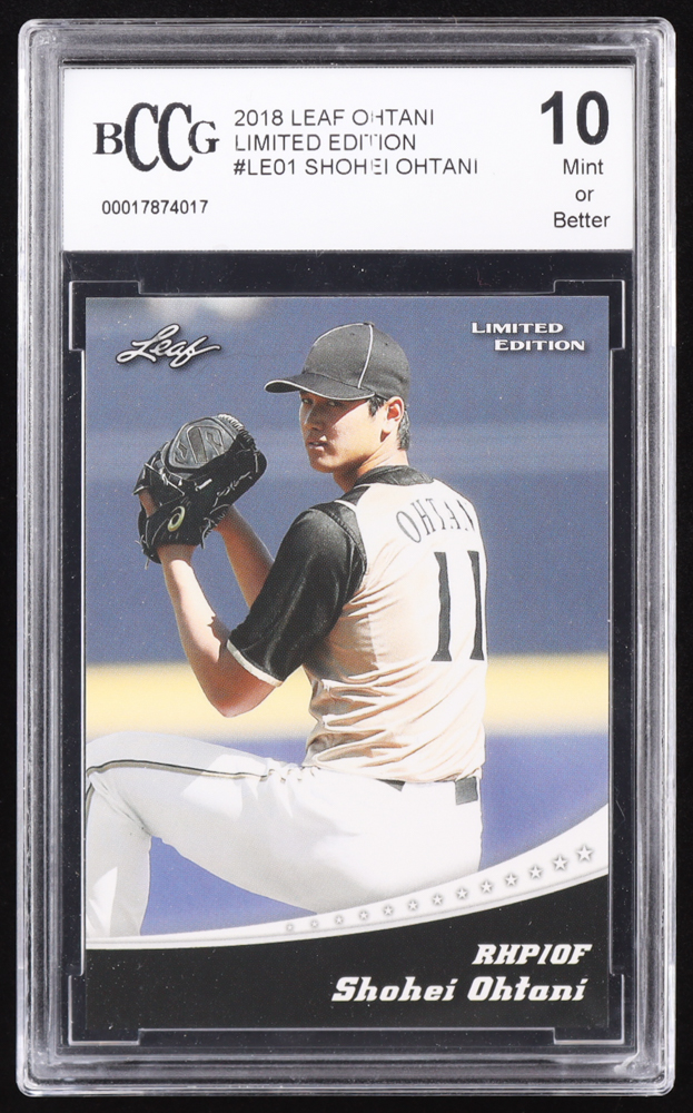 Shohei Ohtani 2018 Leaf Ohtani Limited Edition #LE01 RC (BCCG 10) at PristineAuction.com Shohei Ohtani 2018 Leaf Ohtani Limited Edition #LE01 RC (BCCG 10) at PristineAuction.com