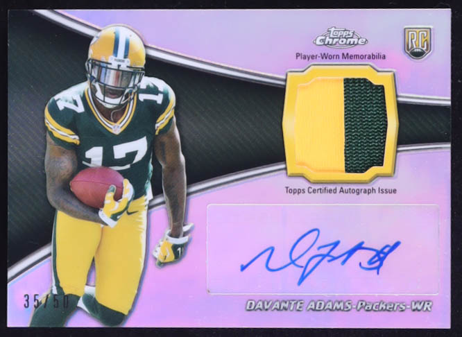 Davante Adams 2014 Topps Chrome Rookie Autographs Patches #RAPDA #35/50 RC at PristineAuction.com Davante Adams 2014 Topps Chrome Rookie Autographs Patches #RAPDA #35/50 RC at PristineAuction.com