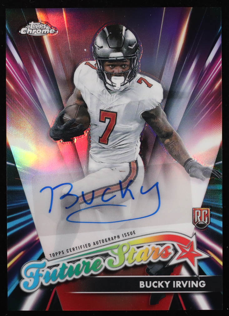 Bucky Irving 2024 Topps Chrome Future Stars #FS19 RC at PristineAuction.com Bucky Irving 2024 Topps Chrome Future Stars #FS19 RC at PristineAuction.com