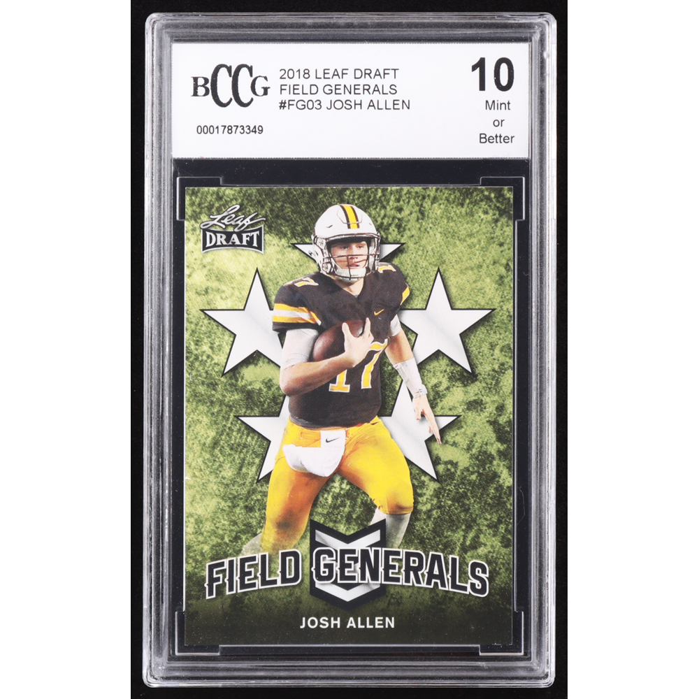 Josh Allen 2018 Leaf Draft Field Generals #FG03 RC (BCCG 10) at PristineAuction.com