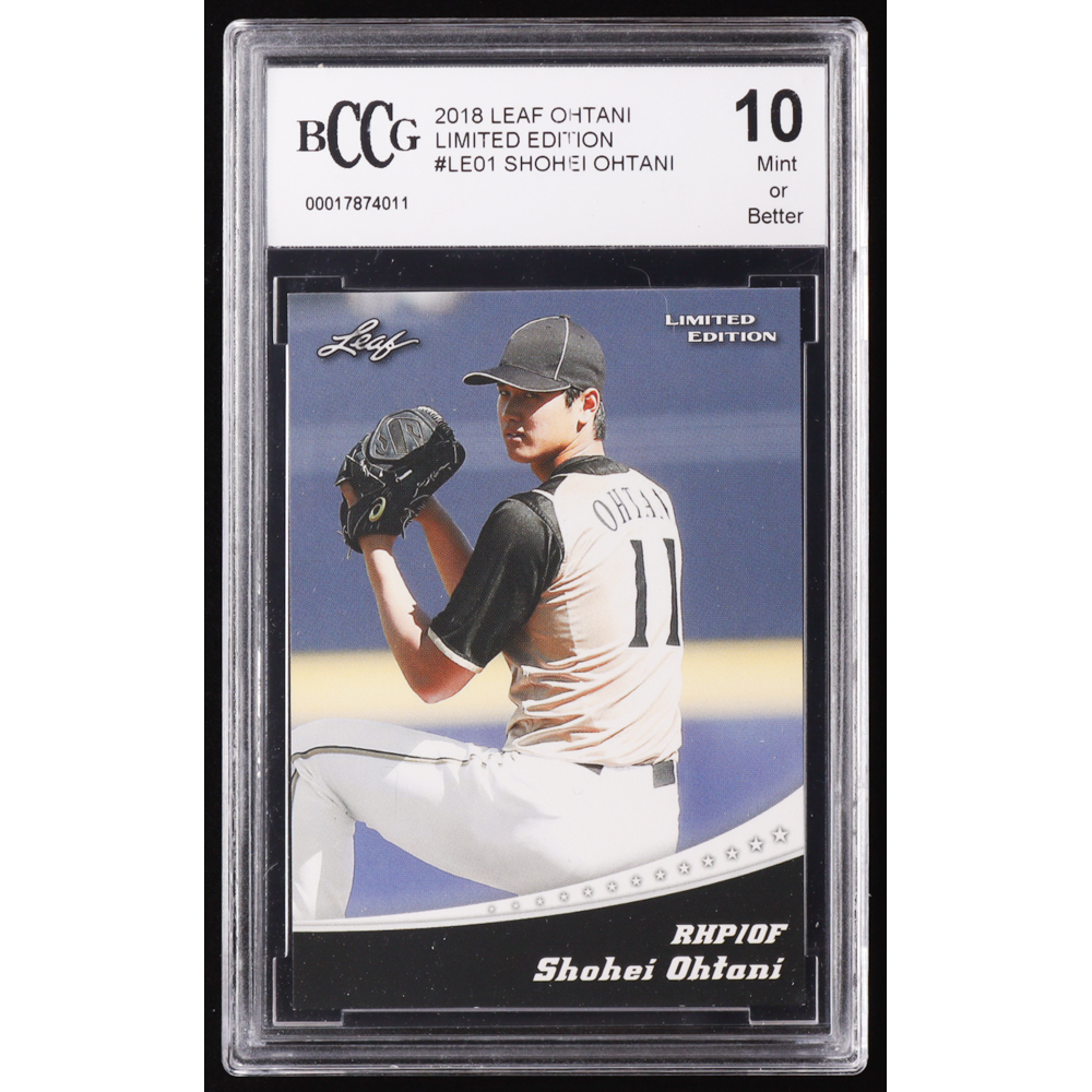 Shohei Ohtani 2018 Leaf Ohtani Limited Edition #LE01 RC (BCCG 10) at PristineAuction.com