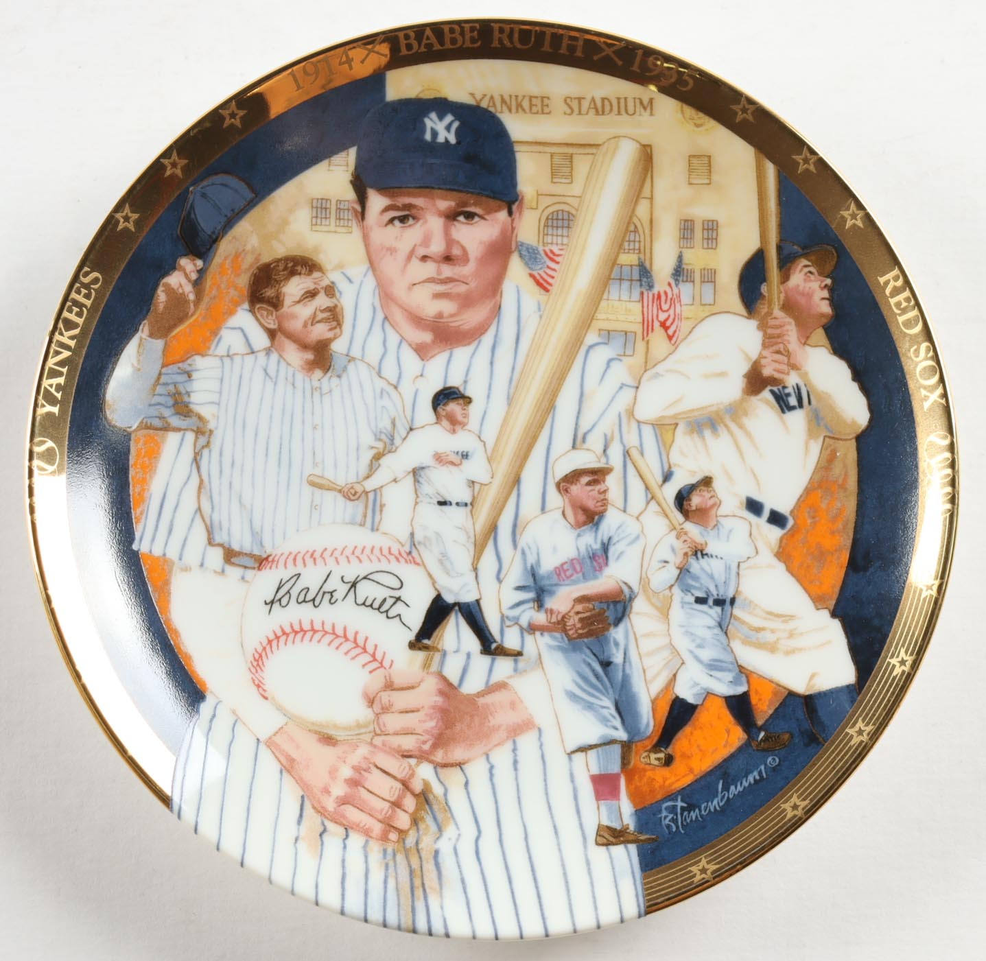 Babe Ruth LE "The Hamilton Collection" 1993 Gold Plated Ceramic Plate at PristineAuction.com Babe Ruth LE "The Hamilton Collection" 1993 Gold Plated Ceramic Plate at PristineAuction.com