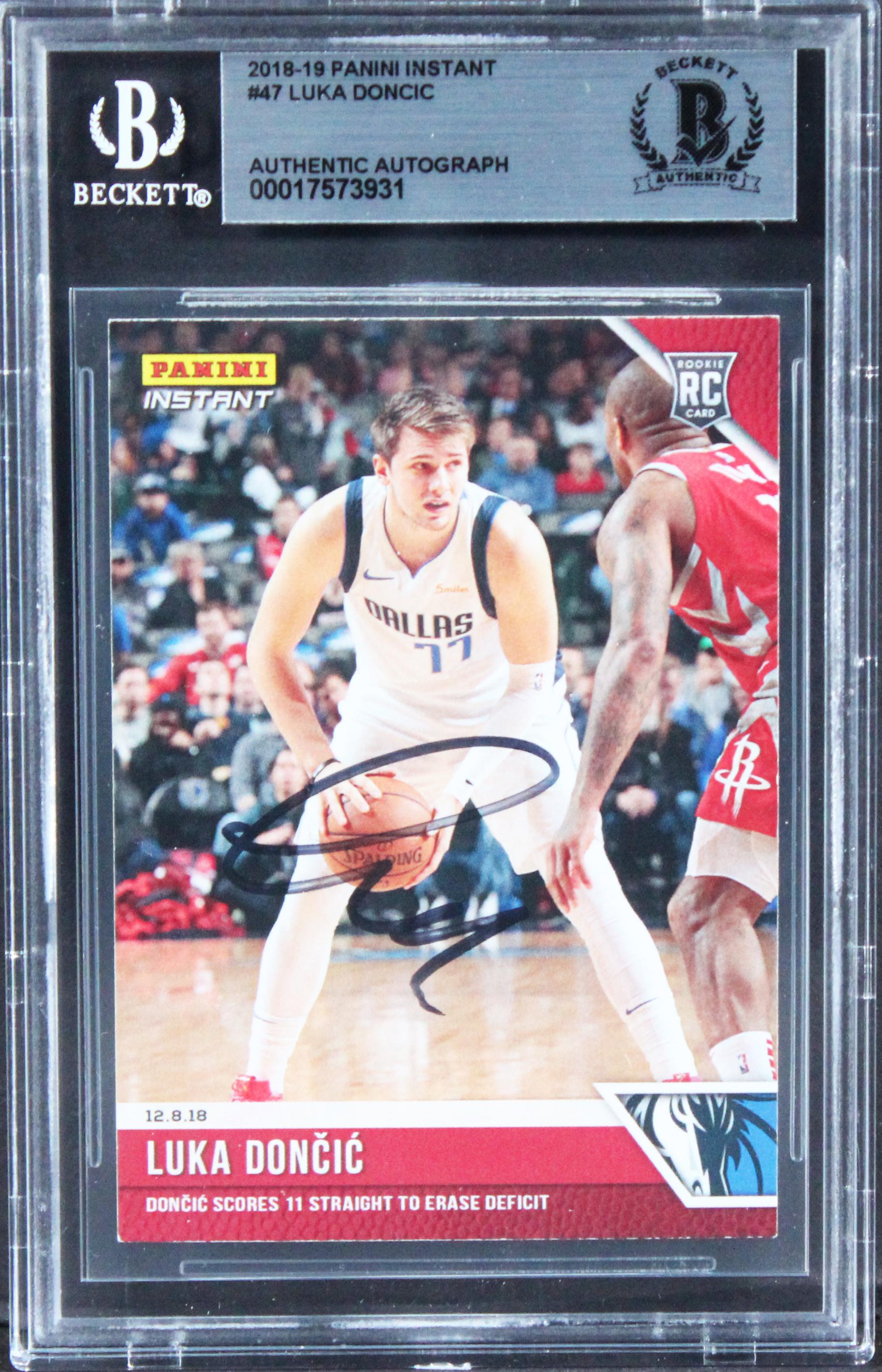 Luka Doncic Signed 2018 Panini Instant #47 RC (BGS) at PristineAuction.com Luka Doncic Signed 2018 Panini Instant #47 RC (BGS) at PristineAuction.com