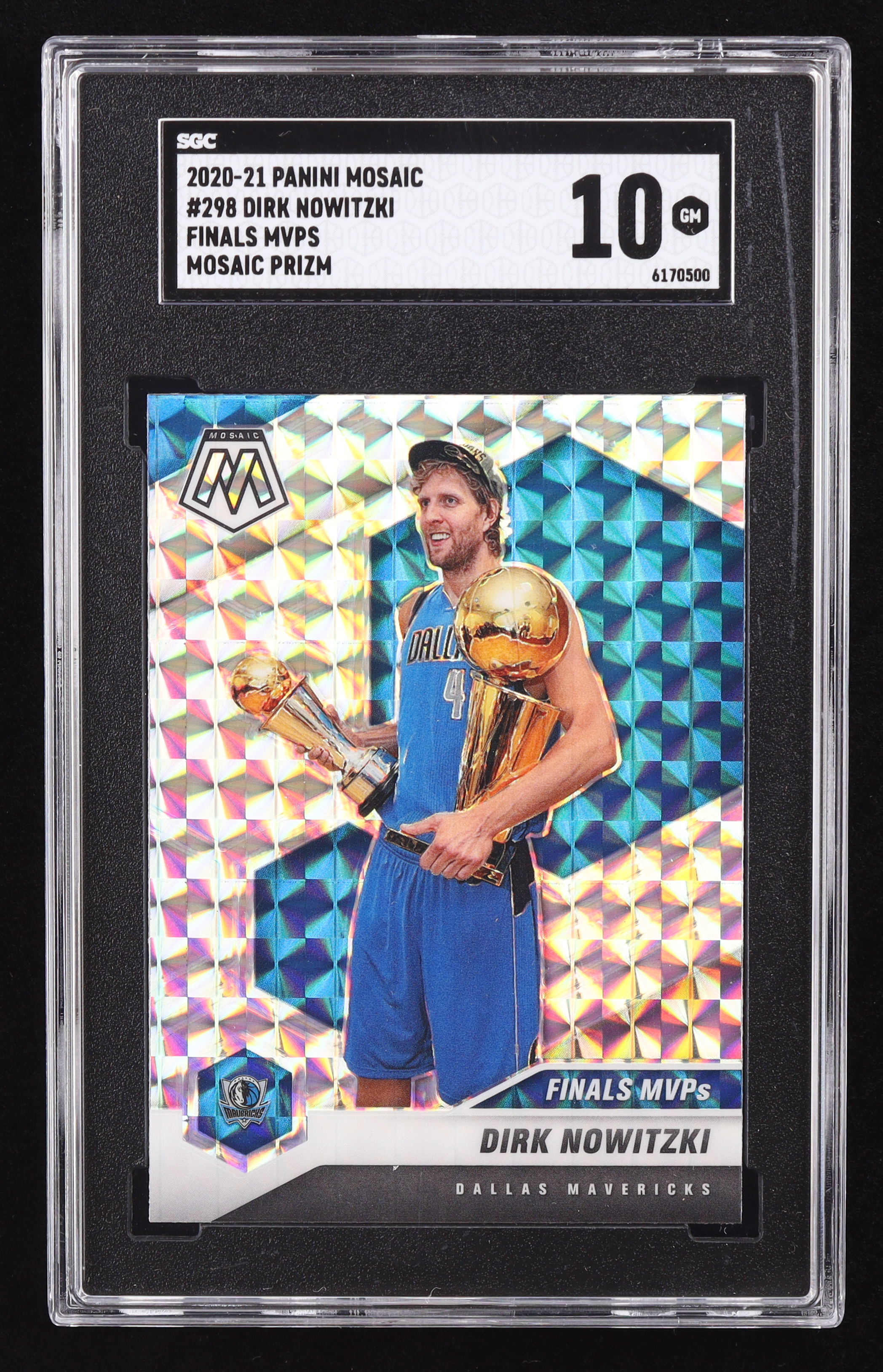 Dirk Nowitzki 2020-21 Panini Mosaic Mosaic #298 (SGC 10) at PristineAuction.com Dirk Nowitzki 2020-21 Panini Mosaic Mosaic #298 (SGC 10) at PristineAuction.com