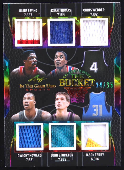 2024 ITG Used Sports The Bucket List Crystal Rainbow #TBL6 #34/35 Julius Erving / Isiah Thomas / Chris Webber / Dwight Howard / John Stockton / Jason Terry at PristineAuction.com 2024 ITG Used Sports The Bucket List Crystal Rainbow #TBL6 #34/35 Julius Erving / Isiah Thomas / Chris Webber / Dwight Howard / John Stockton / Jason Terry at PristineAuction.com