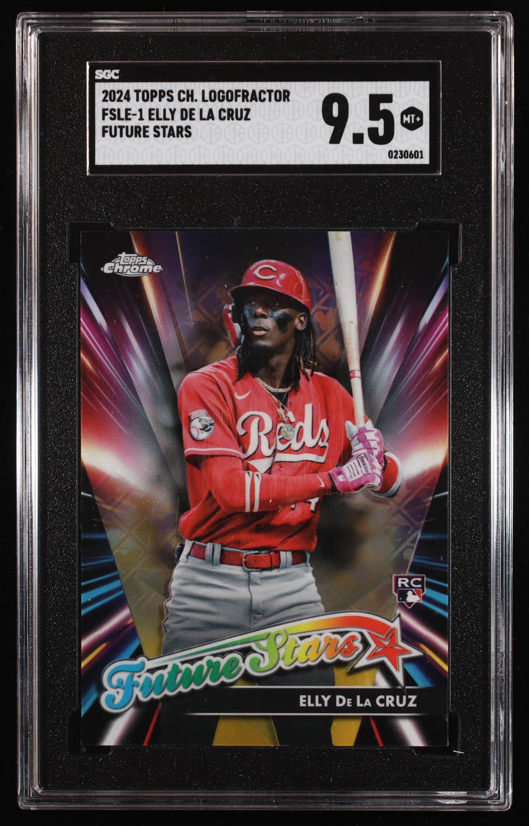 Elly De La Cruz 2024 Topps Chrome Logofractor Future Stars #FSLE1 RC (SGC 9.5) at PristineAuction.com Elly De La Cruz 2024 Topps Chrome Logofractor Future Stars #FSLE1 RC (SGC 9.5) at PristineAuction.com