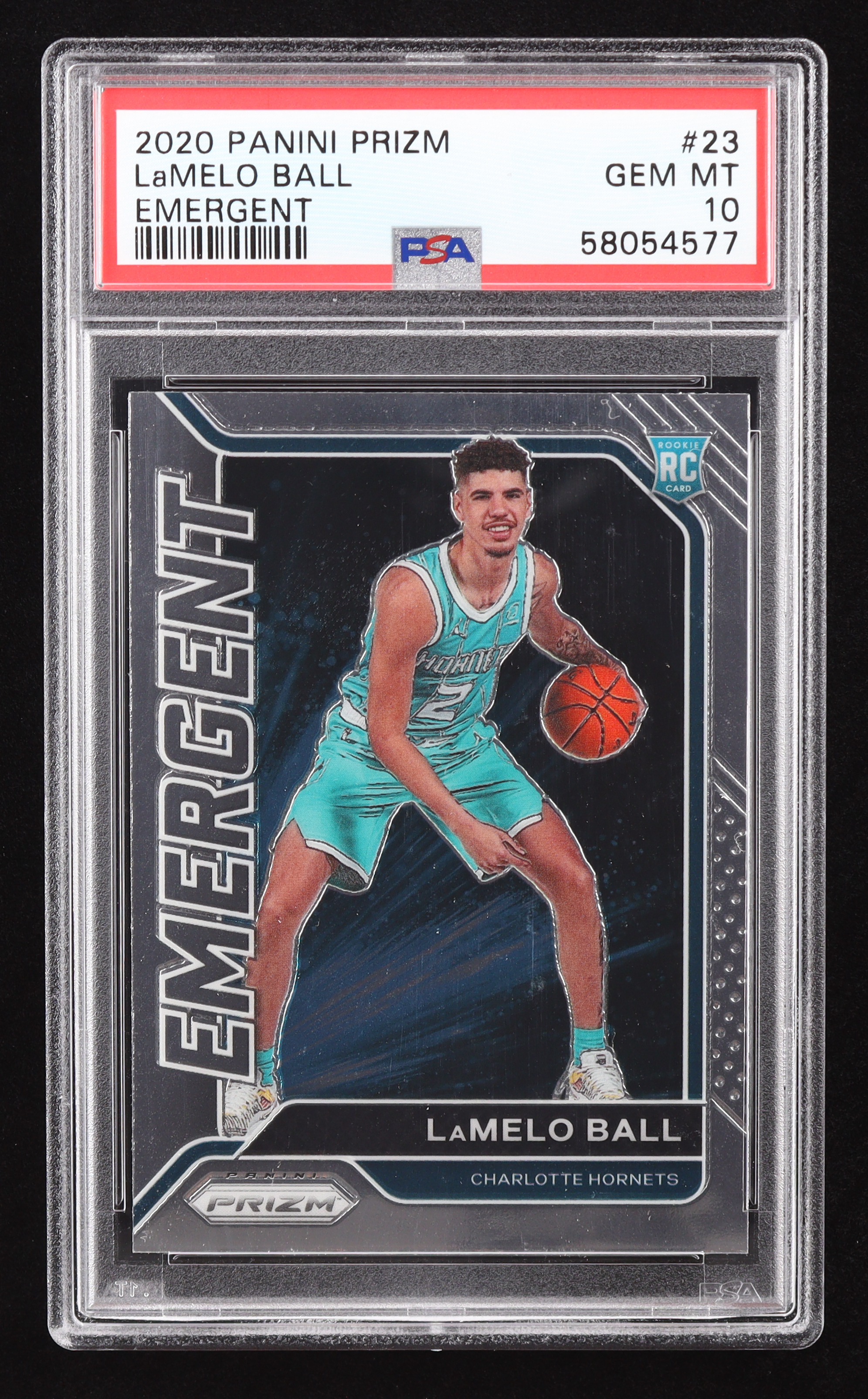 LaMelo Ball 2020-21 Panini Prizm Emergent #23 RC (PSA 10) at PristineAuction.com LaMelo Ball 2020-21 Panini Prizm Emergent #23 RC (PSA 10) at PristineAuction.com