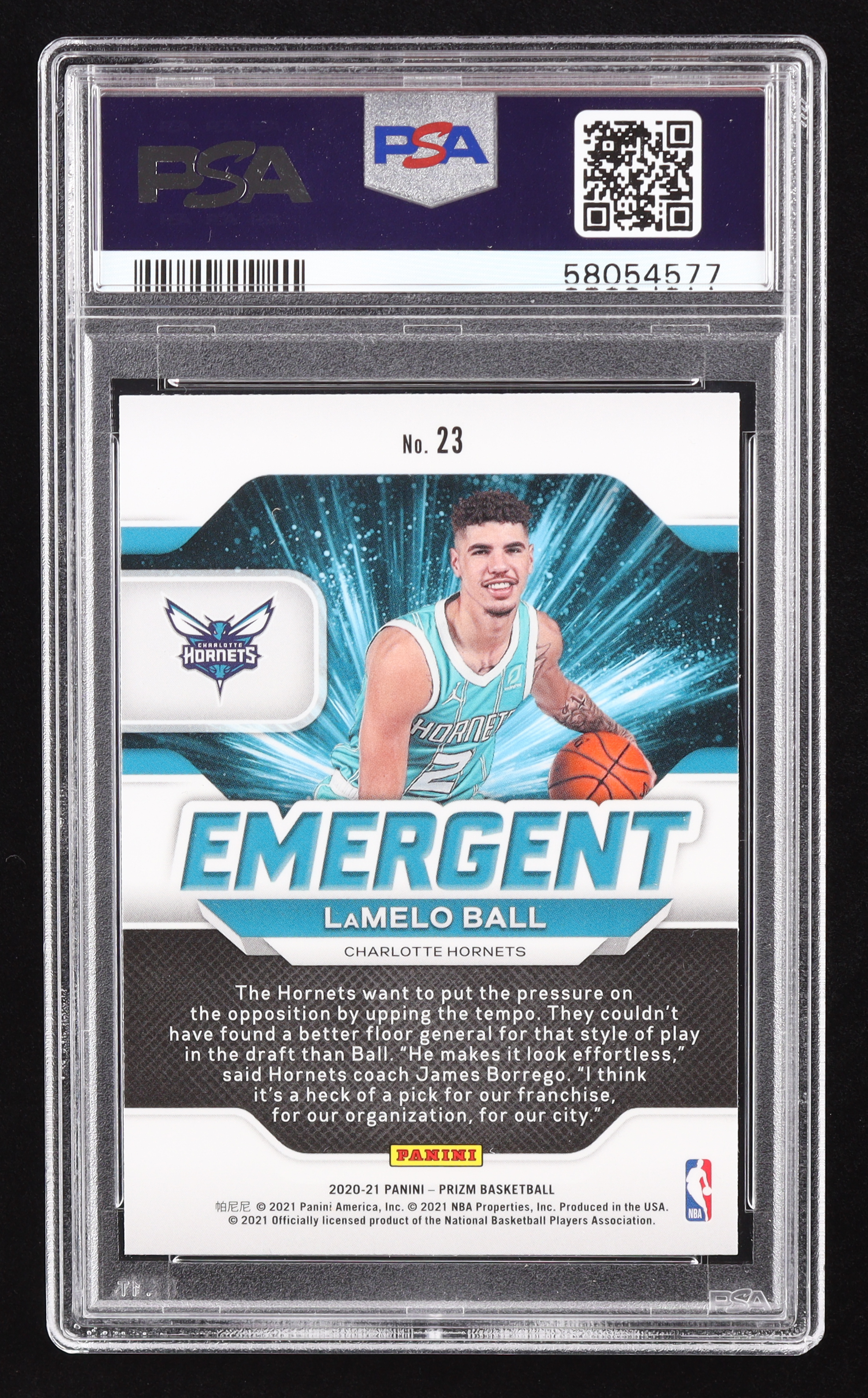 LaMelo Ball 2020-21 Panini Prizm Emergent #23 RC (PSA 10) at PristineAuction.com LaMelo Ball 2020-21 Panini Prizm Emergent #23 RC (PSA 10) at PristineAuction.com