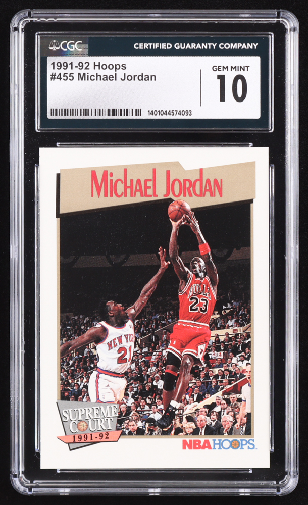 Michael Jordan 1991-92 Hoops #455 (CGC 10) at PristineAuction.com Michael Jordan 1991-92 Hoops #455 (CGC 10) at PristineAuction.com