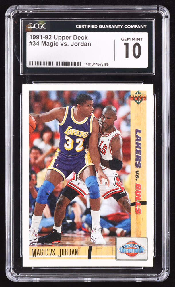 Magic Johnson / Michael Jordan 1991-92 Upper Deck #34 (CGC 10) at PristineAuction.com Magic Johnson / Michael Jordan 1991-92 Upper Deck #34 (CGC 10) at PristineAuction.com