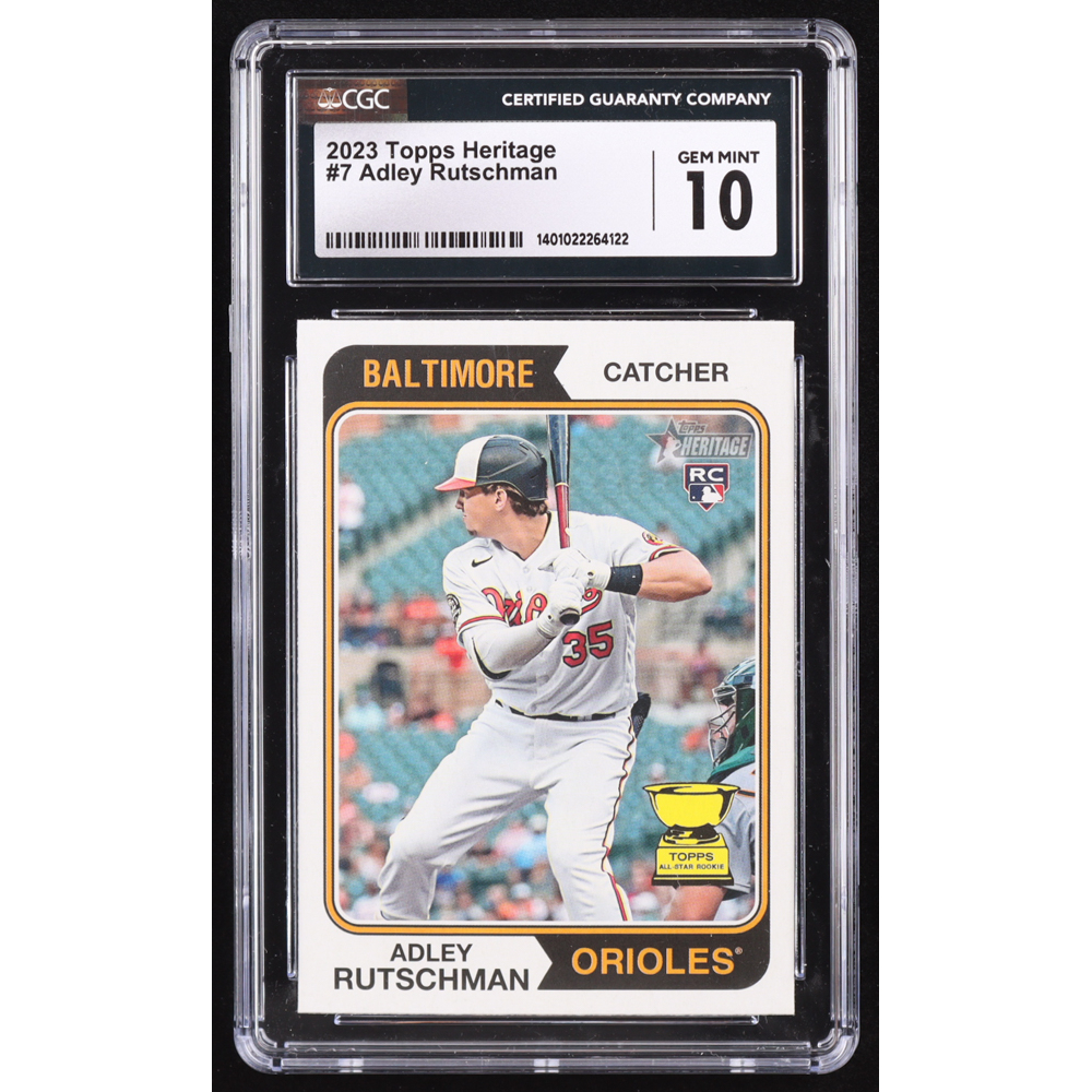 Adley Rutschman 2023 Topps Heritage #7 RC (CGC 10) at PristineAuction.com Adley Rutschman 2023 Topps Heritage #7 RC (CGC 10) at PristineAuction.com