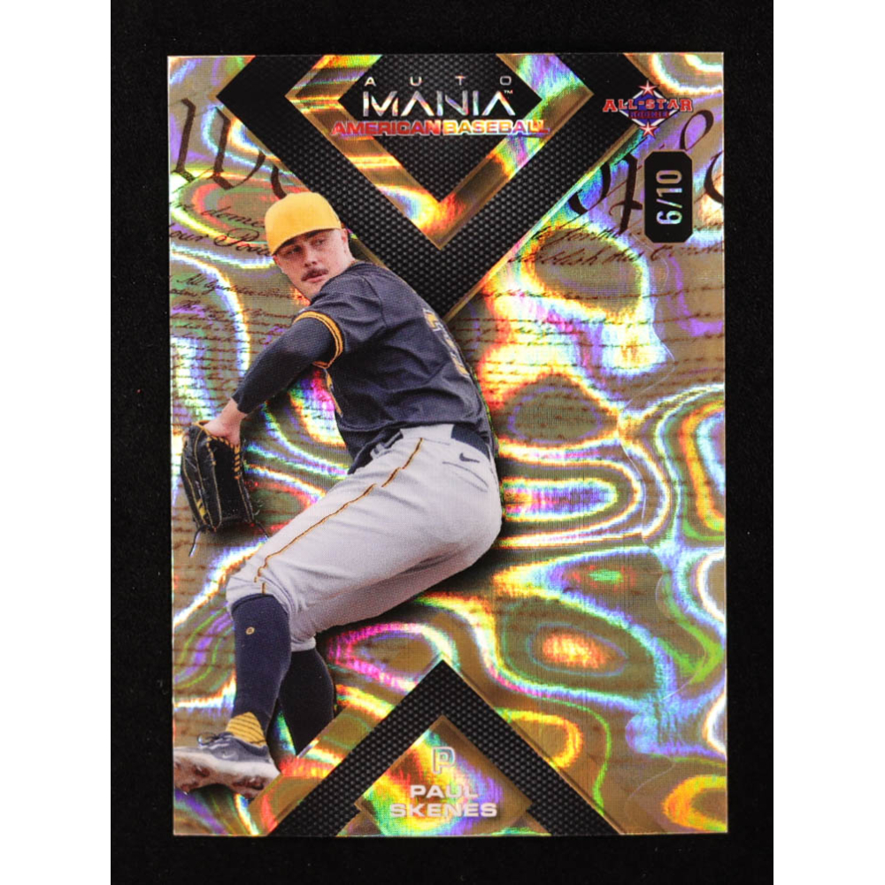 Paul Skenes 2024 Wild Card Auto Mania Square We the People Gold Lava #AMASQPS3 RC #6/10 at PristineAuction.com