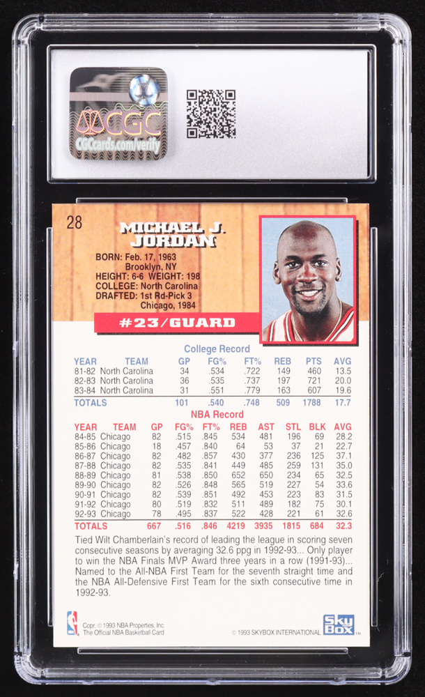 Michael Jordan 1993-94 Hoops #28 (CGC 10) at PristineAuction.com Michael Jordan 1993-94 Hoops #28 (CGC 10) at PristineAuction.com