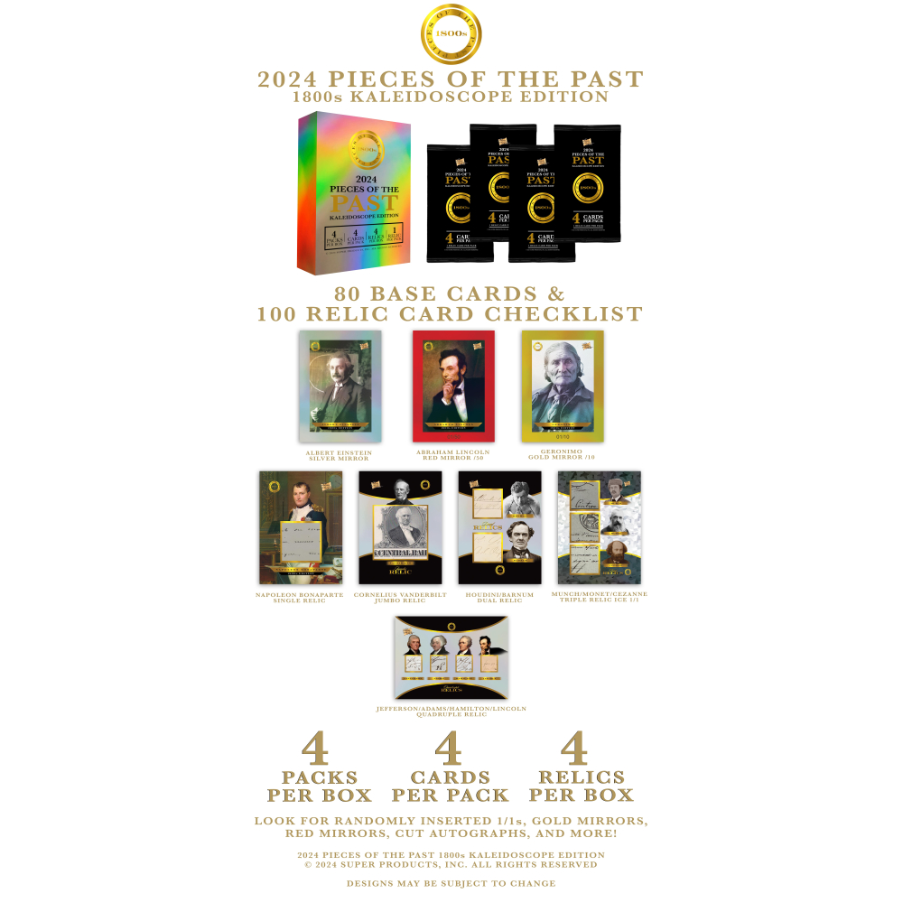 Pieces of the Past 1800s Kaleidoscope Edition Hobby 10-Box Case (Super Break 2024) at PristineAuction.com