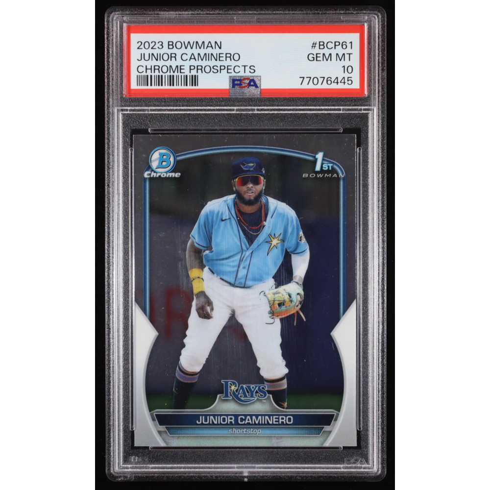 Junior Caminero 2023 Bowman Chrome Prospects #BCP61 RC (PSA 10) at PristineAuction.com