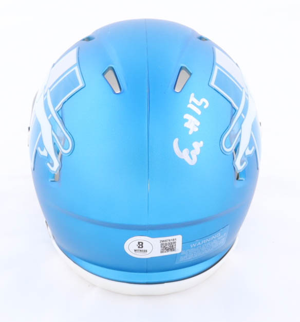 Ennis Rakestraw Signed Lions Alternate Speed Mini Helmet (Beckett) at PristineAuction.com Ennis Rakestraw Signed Lions Alternate Speed Mini Helmet (Beckett) at PristineAuction.com