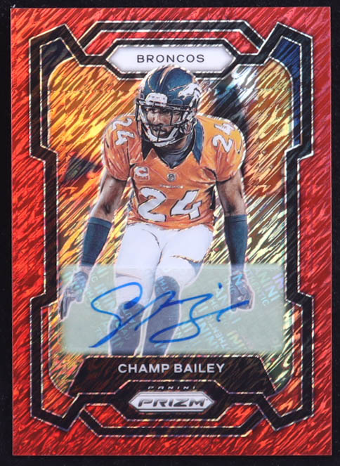 Champ Bailey 2023 Panini Prizm Autographs Red Shimmer Prizms #91 #29/35 at PristineAuction.com Champ Bailey 2023 Panini Prizm Autographs Red Shimmer Prizms #91 #29/35 at PristineAuction.com