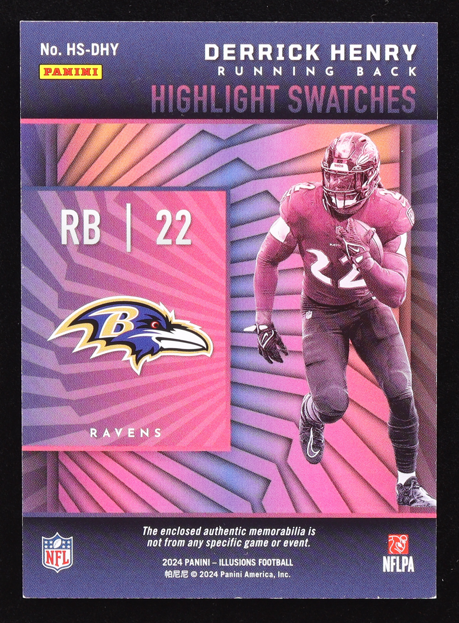 Derrick Henry 2024 Panini Illusions Highlight Swatches #4 at PristineAuction.com Derrick Henry 2024 Panini Illusions Highlight Swatches #4 at PristineAuction.com
