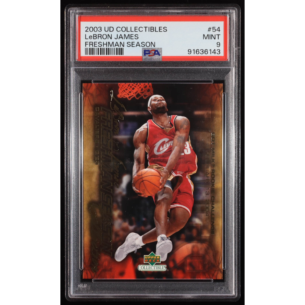 LeBron James 2004 Upper Deck LeBron James Freshman Season #54 (PSA 9) at PristineAuction.com