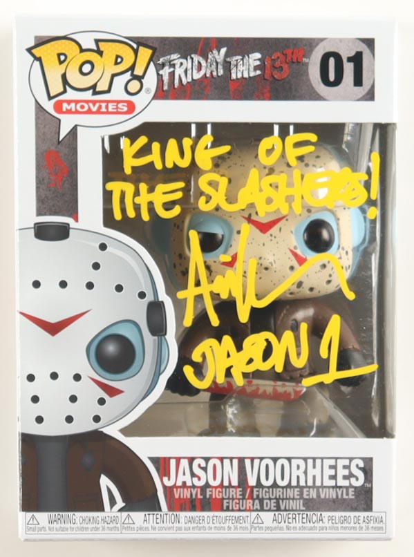 Ari Lehman Signed "Friday the 13th" #01 Jason Voorhees Funko Pop! Vinyl Figure Inscribed "King Of The Slashers!" & "Jason 1" (JSA) at PristineAuction.com Ari Lehman Signed "Friday the 13th" #01 Jason Voorhees Funko Pop! Vinyl Figure Inscribed "King Of The Slashers!" & "Jason 1" (JSA) at PristineAuction.com
