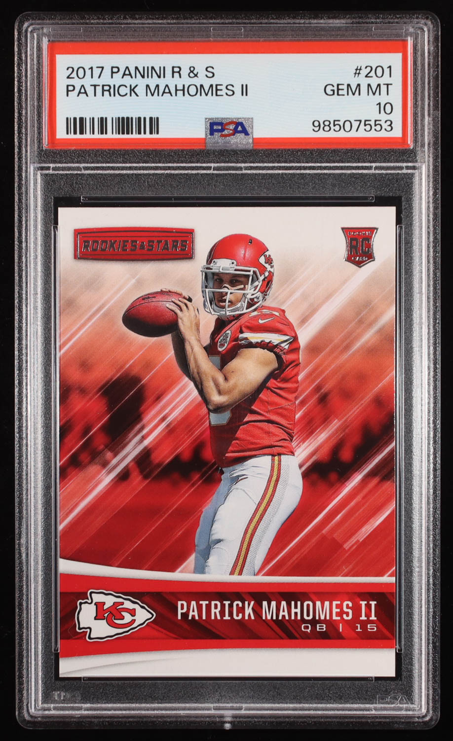 Patrick Mahomes II 2017 Rookies and Stars #201 RC (PSA 10) at PristineAuction.com Patrick Mahomes II 2017 Rookies and Stars #201 RC (PSA 10) at PristineAuction.com