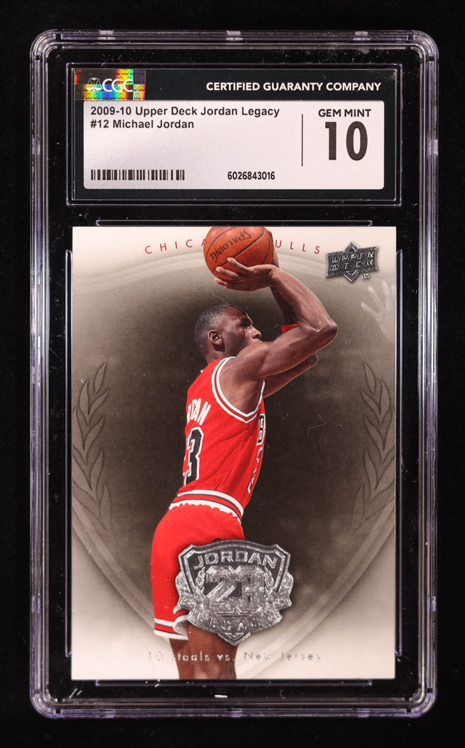 Michael Jordan 2009-10 Upper Deck Michael Jordan Legacy Collection #12 (CGC 10) at PristineAuction.com Michael Jordan 2009-10 Upper Deck Michael Jordan Legacy Collection #12 (CGC 10) at PristineAuction.com