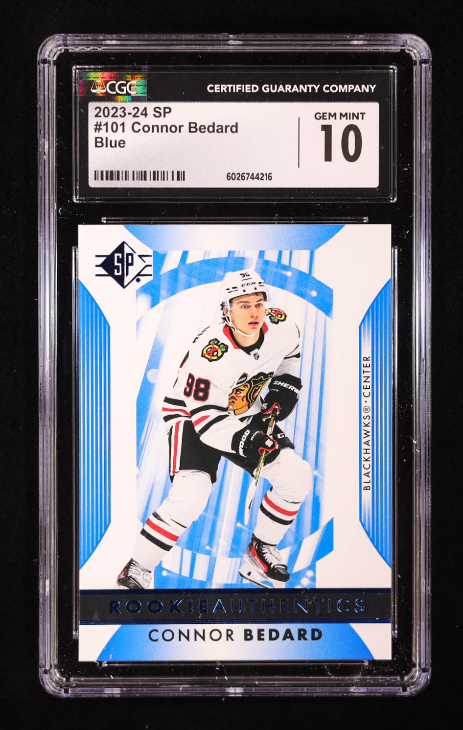 Connor Bedard 2023-24 SP Blue #101 RC (CGC 10) at PristineAuction.com Connor Bedard 2023-24 SP Blue #101 RC (CGC 10) at PristineAuction.com