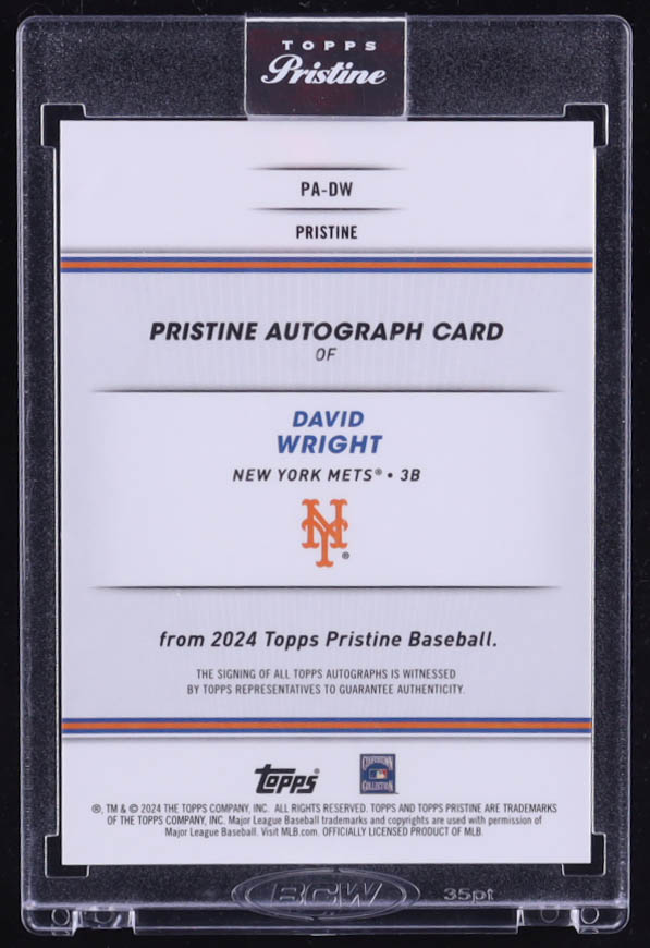 David Wright 2024 Topps Pristine Autographs Gold Pristine Refractors #PADW #31/50 at PristineAuction.com David Wright 2024 Topps Pristine Autographs Gold Pristine Refractors #PADW #31/50 at PristineAuction.com