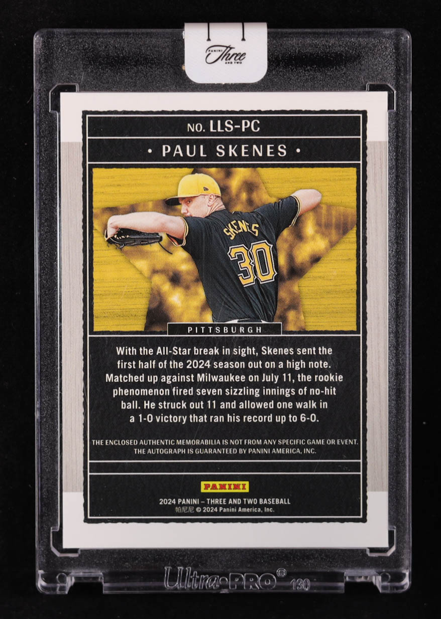 Paul Skenes 2024 Panini Three and Two Lone Star Signatures Swatches Red FOTL #1 #3/6 RC at PristineAuction.com Paul Skenes 2024 Panini Three and Two Lone Star Signatures Swatches Red FOTL #1 #3/6 RC at PristineAuction.com