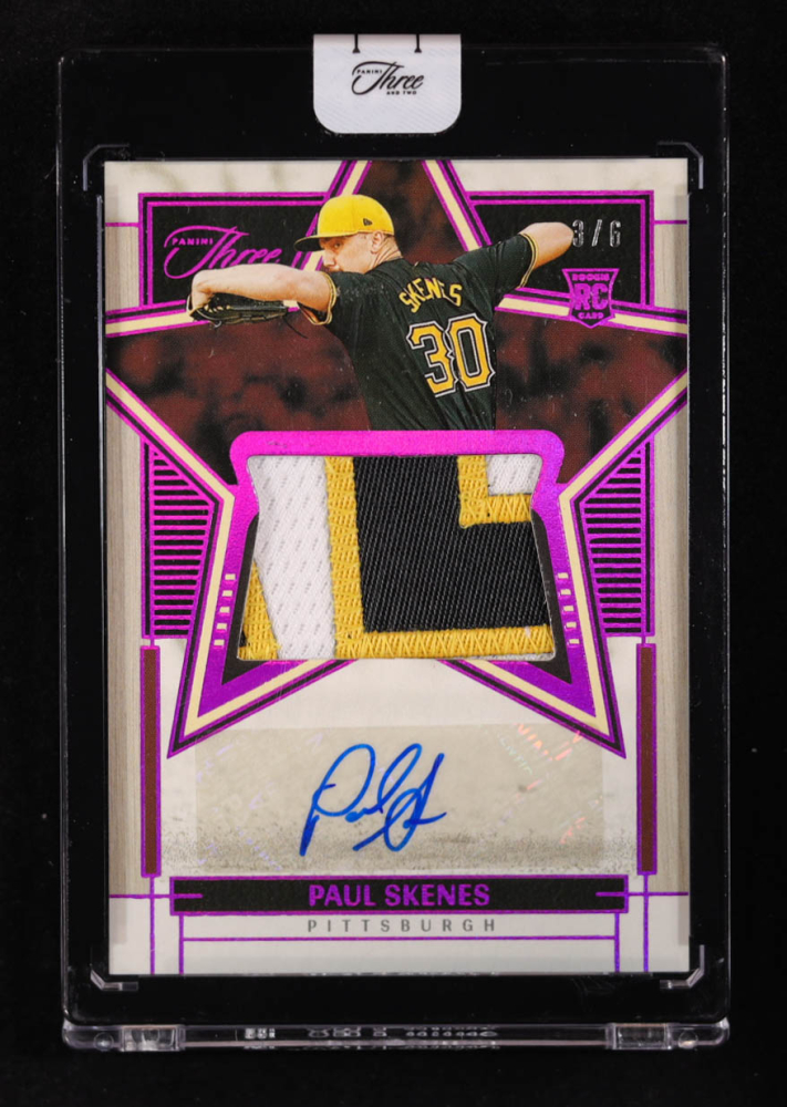 Paul Skenes 2024 Panini Three and Two Lone Star Signatures Swatches Red FOTL #1 #3/6 RC