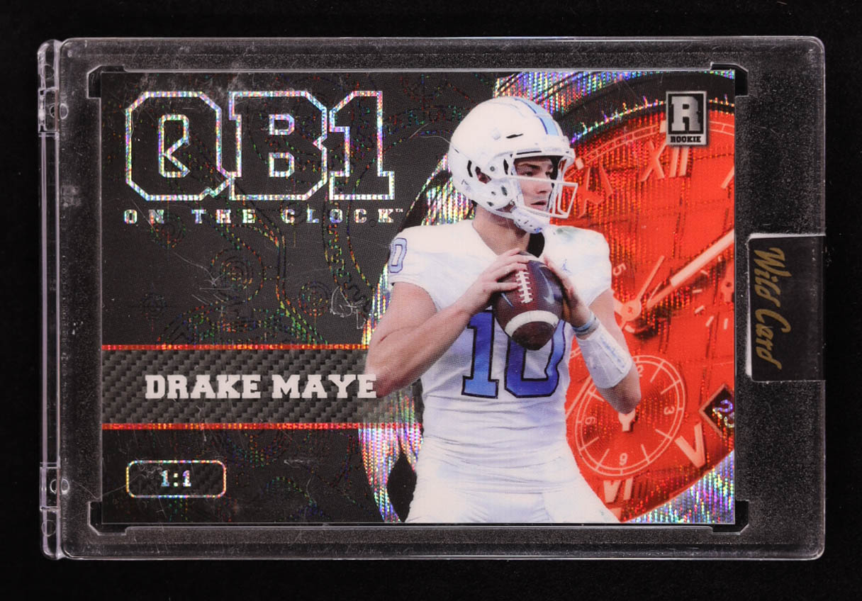 Drake Maye 2023 Wild Card QB1 On the Clock Red Holo #OCWDM2 RC #1/1 at PristineAuction.com Drake Maye 2023 Wild Card QB1 On the Clock Red Holo #OCWDM2 RC #1/1 at PristineAuction.com