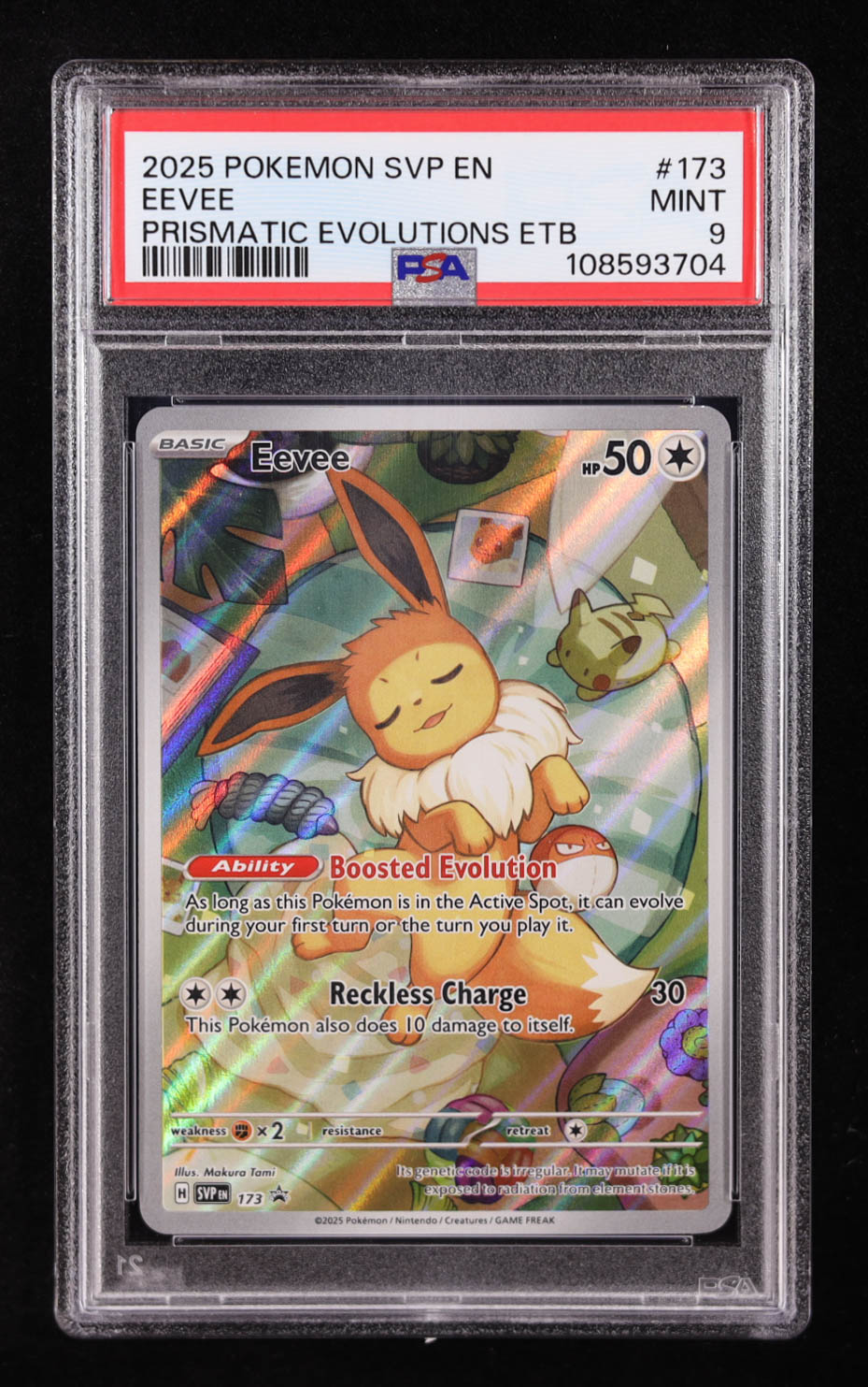 Eevee 2025 Pokemon Scarlet and Violet Black Star Promos #173SVP (PSA 9) at PristineAuction.com Eevee 2025 Pokemon Scarlet and Violet Black Star Promos #173SVP (PSA 9) at PristineAuction.com