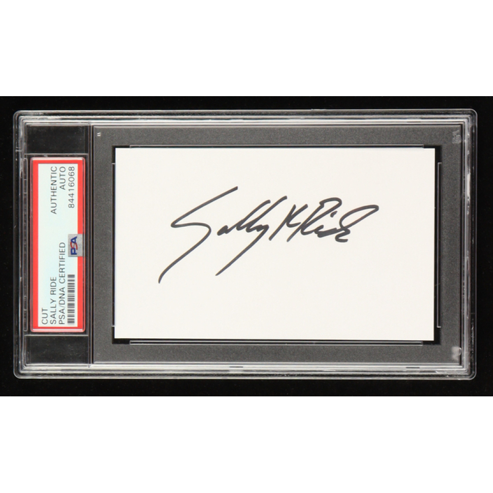 Sally Ride Signed Cut Signature (PSA) NASA Space Shuttle Challenger STS ...