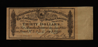 1864 $30 Confederate States of America CSA Bank Note Bond at PristineAuction.com