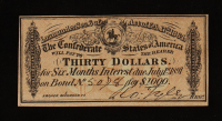 1864 $30 Confederate States of America CSA Bank Note Bond at PristineAuction.com