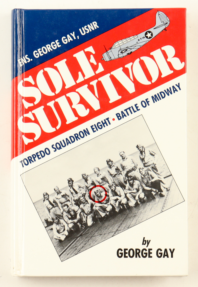 George Gay Signed Sole Survivor Battle of Midway Hard Bound Book Also signed by WWII Pacific Ace Scott McCuskey (PSA) at PristineAuction.com George Gay Signed Sole Survivor Battle of Midway Hard Bound Book Also signed by WWII Pacific Ace Scott McCuskey (PSA) at PristineAuction.com