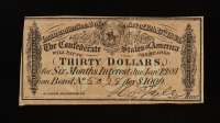1864 $30 Confederate States of America CSA Bank Note Bond at PristineAuction.com