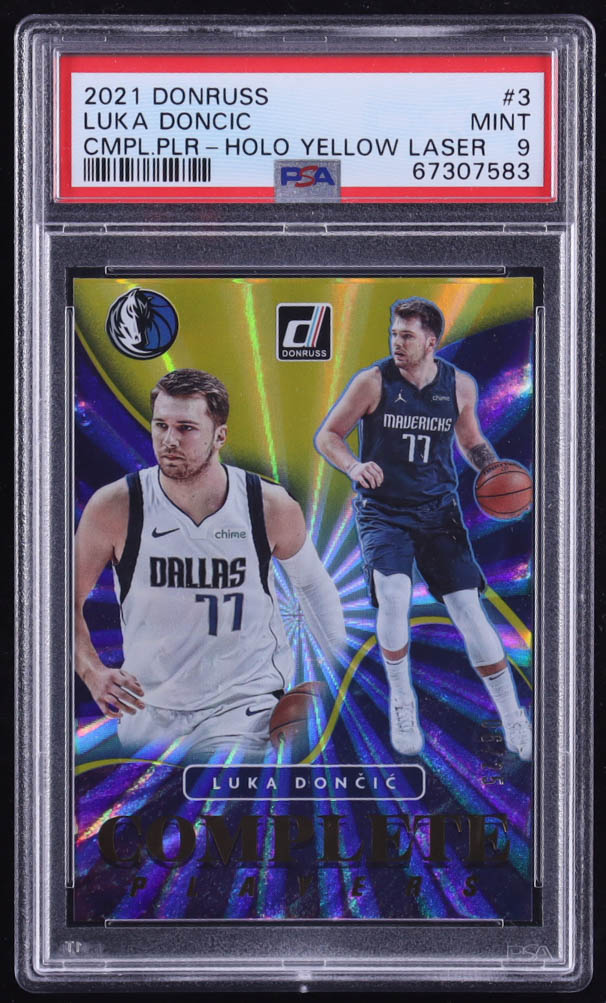 Luka Doncic 2021-22 Donruss Complete Players Holo Yellow Laser #3 (PSA 9) at PristineAuction.com Luka Doncic 2021-22 Donruss Complete Players Holo Yellow Laser #3 (PSA 9) at PristineAuction.com
