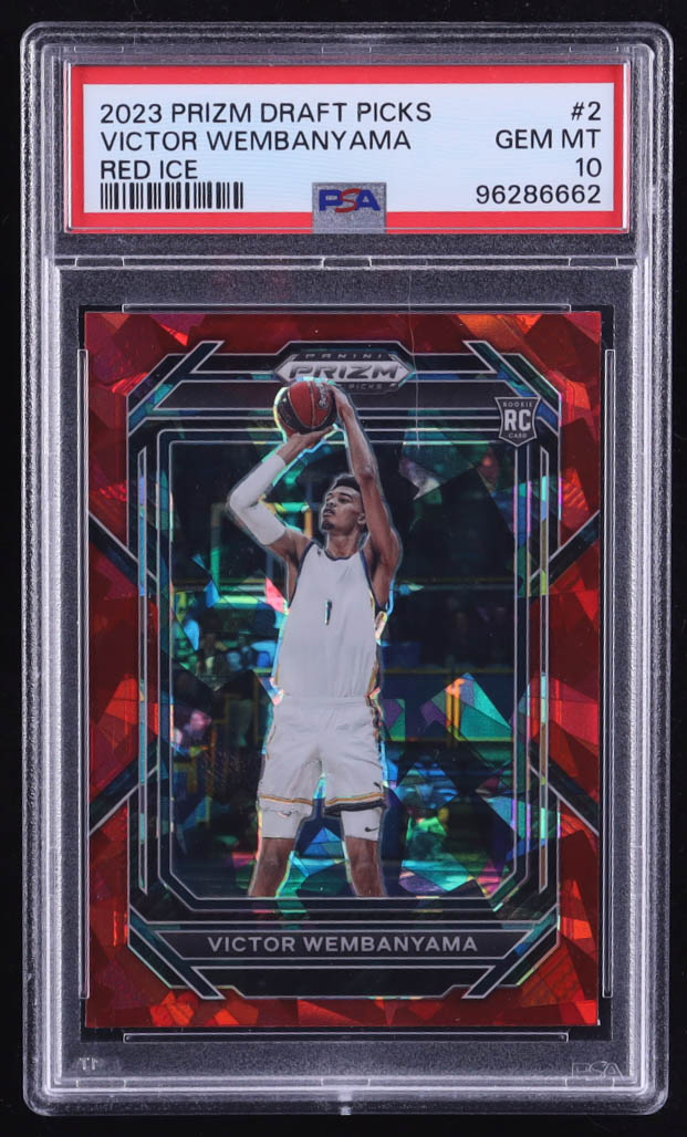 Victor Wembanyama 2023-24 Panini Prizm Draft Picks Prizms Red Ice #2 RC (PSA 10) at PristineAuction.com Victor Wembanyama 2023-24 Panini Prizm Draft Picks Prizms Red Ice #2 RC (PSA 10) at PristineAuction.com