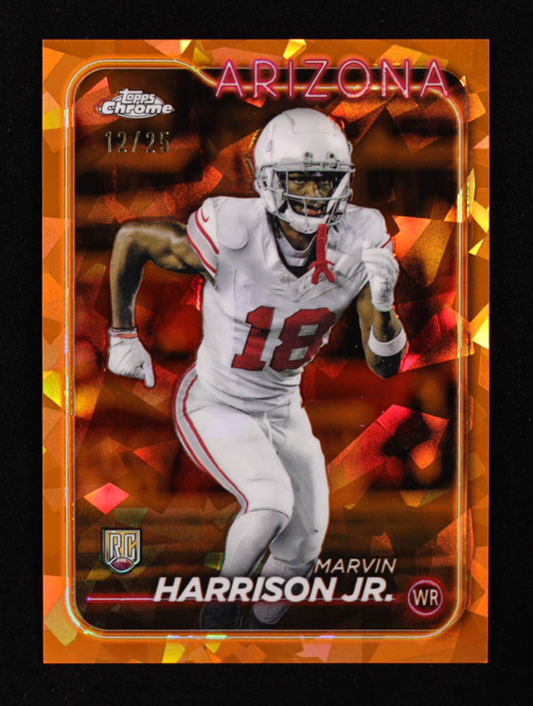 Marvin Harrison Jr. 2024 Topps Chrome Sapphire Orange Refractor #204 RC #12/25