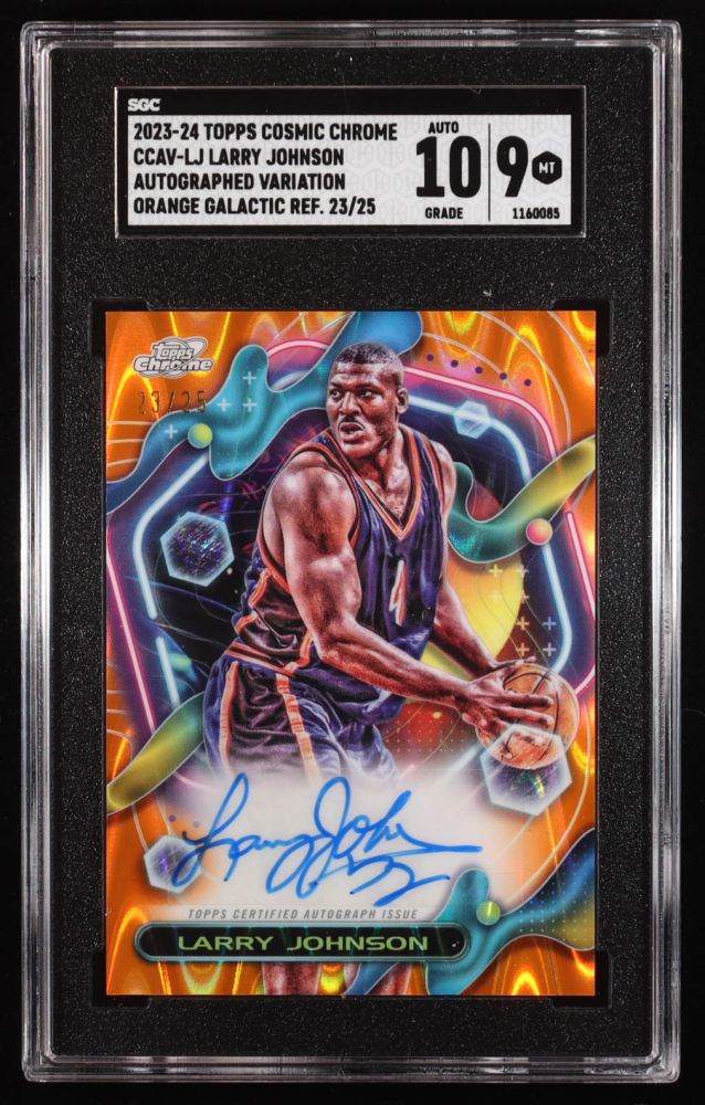2023 Topps Cosmic Chrome Basketball Orange Galactic Refractor Larry Johnson #CCAV-LJ SGC 10