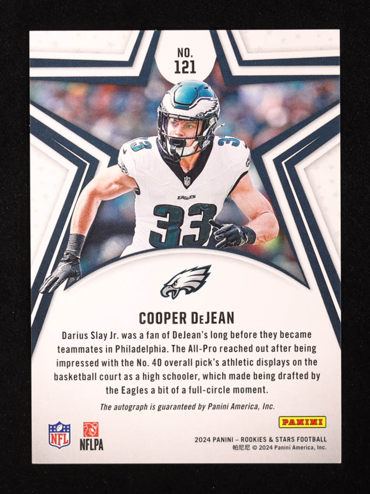 Cooper DeJean 2024 Rookies and Stars Signatures #121 RC #466/499 at PristineAuction.com Cooper DeJean 2024 Rookies and Stars Signatures #121 RC #466/499 at PristineAuction.com