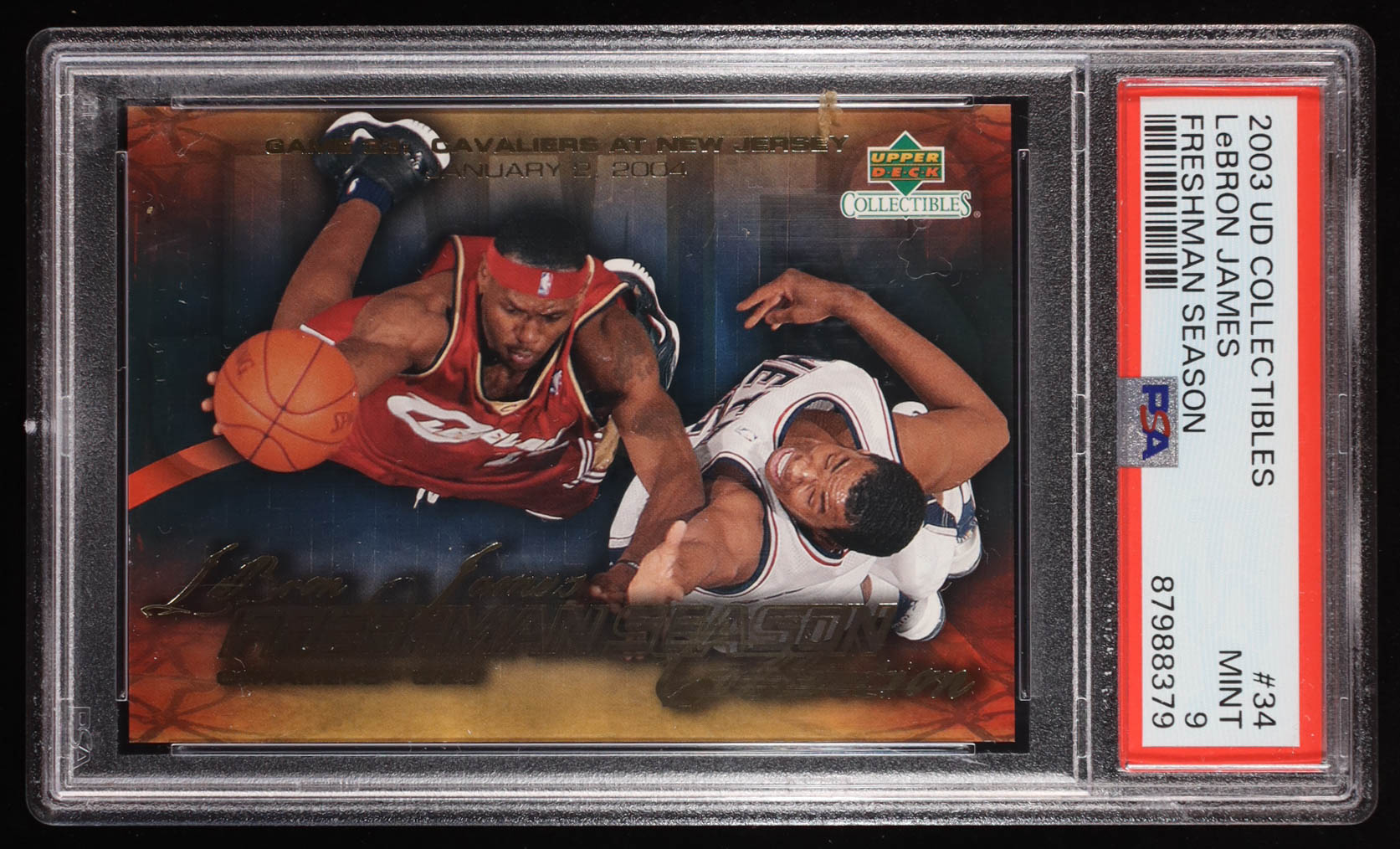LeBron James 2004 Upper Deck LeBron James Freshman Season #34 (PSA 9) at PristineAuction.com LeBron James 2004 Upper Deck LeBron James Freshman Season #34 (PSA 9) at PristineAuction.com