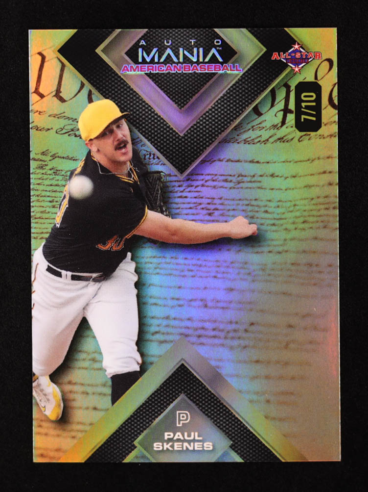 Paul Skenes 2024 Wild Card Auto Mania Square We the People Holo Gold #AMASQPS2 RC #7/10 at PristineAuction.com Paul Skenes 2024 Wild Card Auto Mania Square We the People Holo Gold #AMASQPS2 RC #7/10 at PristineAuction.com
