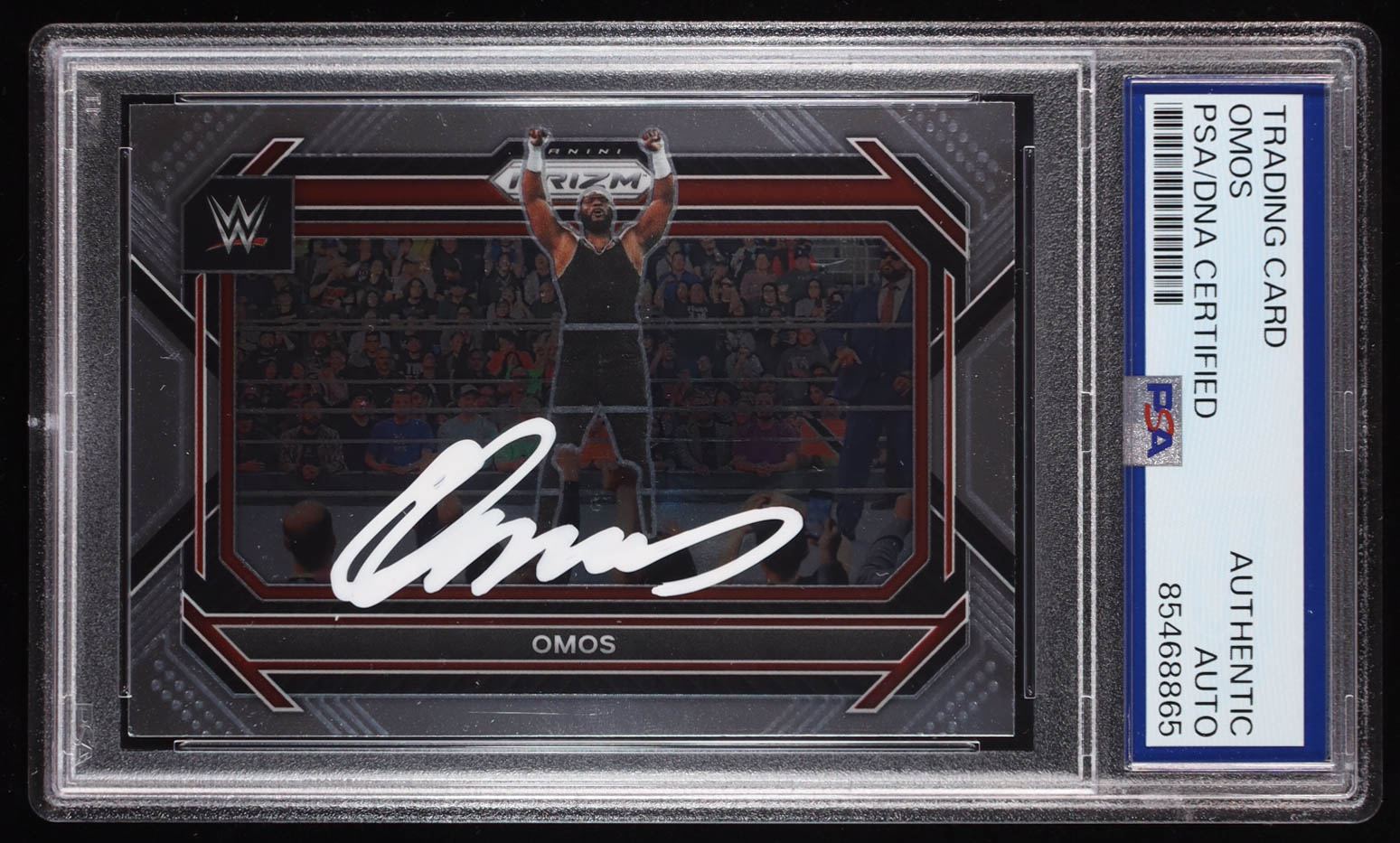 Omos Signed 2023 Panini Prizm WWE #47 (PSA | Auto Grade PSA Authentic) at PristineAuction.com Omos Signed 2023 Panini Prizm WWE #47 (PSA | Auto Grade PSA Authentic) at PristineAuction.com