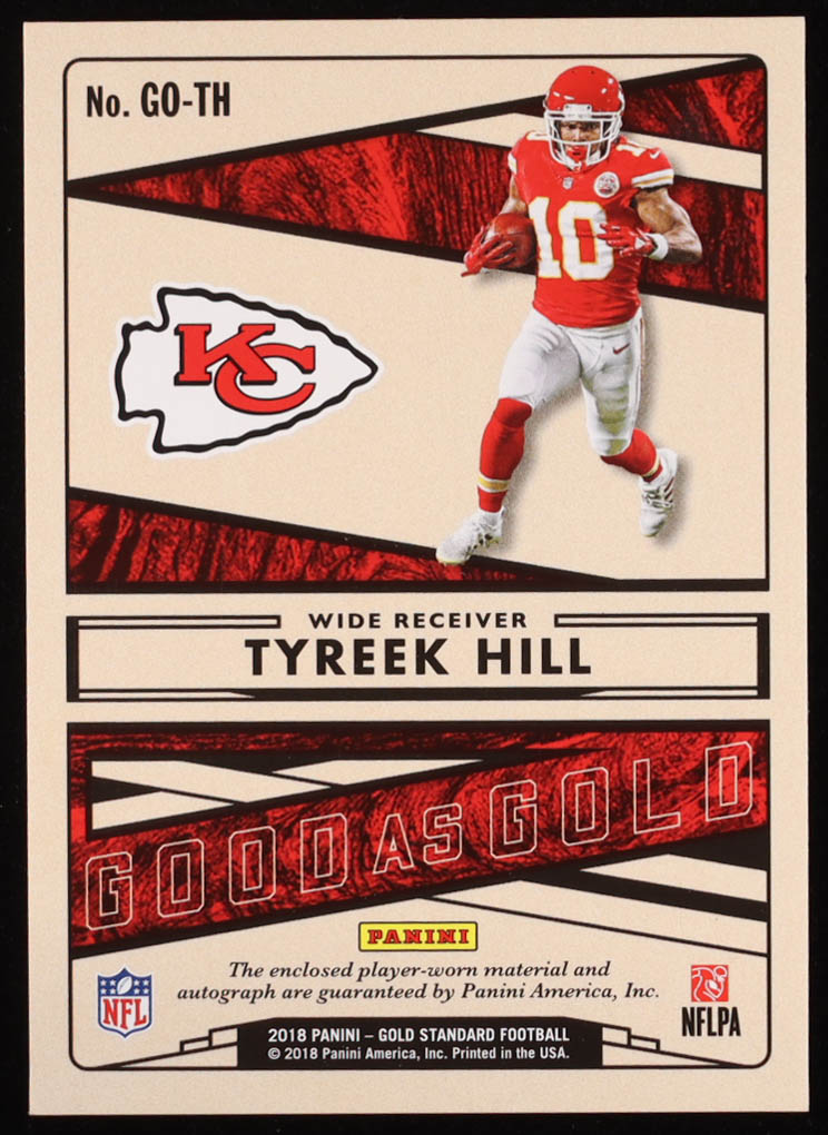 Tyreek Hill 2018 Panini Gold Standard Good as Gold Autograph Materials #3 #09/25 at PristineAuction.com Tyreek Hill 2018 Panini Gold Standard Good as Gold Autograph Materials #3 #09/25 at PristineAuction.com