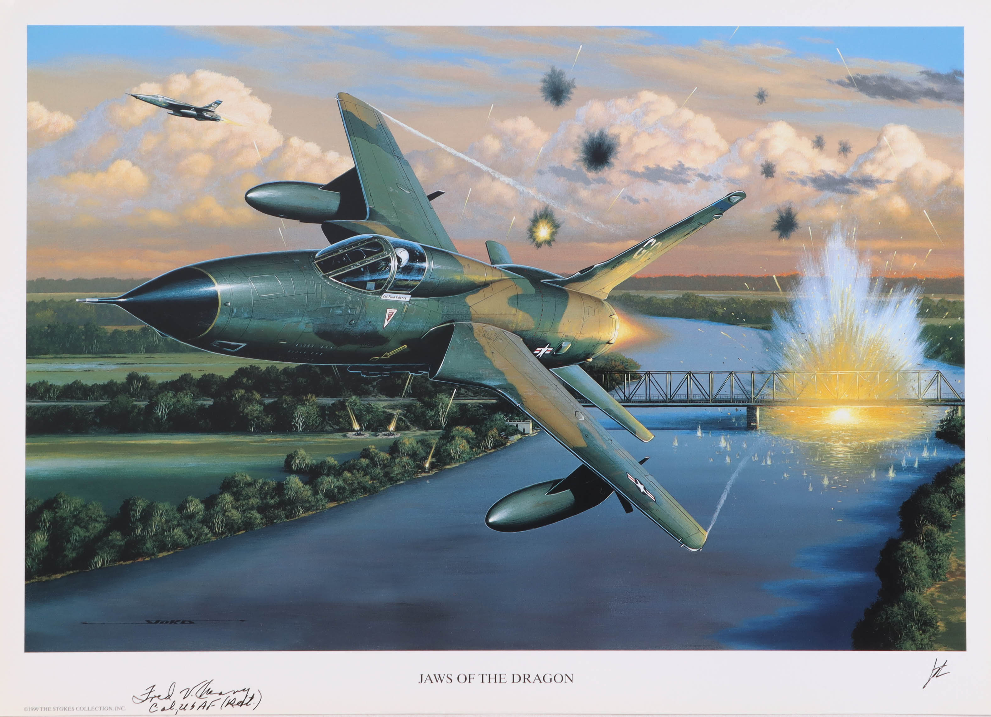 Fred Cherry Signed 'Jaws of the Dragon' 11x16 Lithograph (AIV) at PristineAuction.com Fred Cherry Signed 'Jaws of the Dragon' 11x16 Lithograph (AIV) at PristineAuction.com