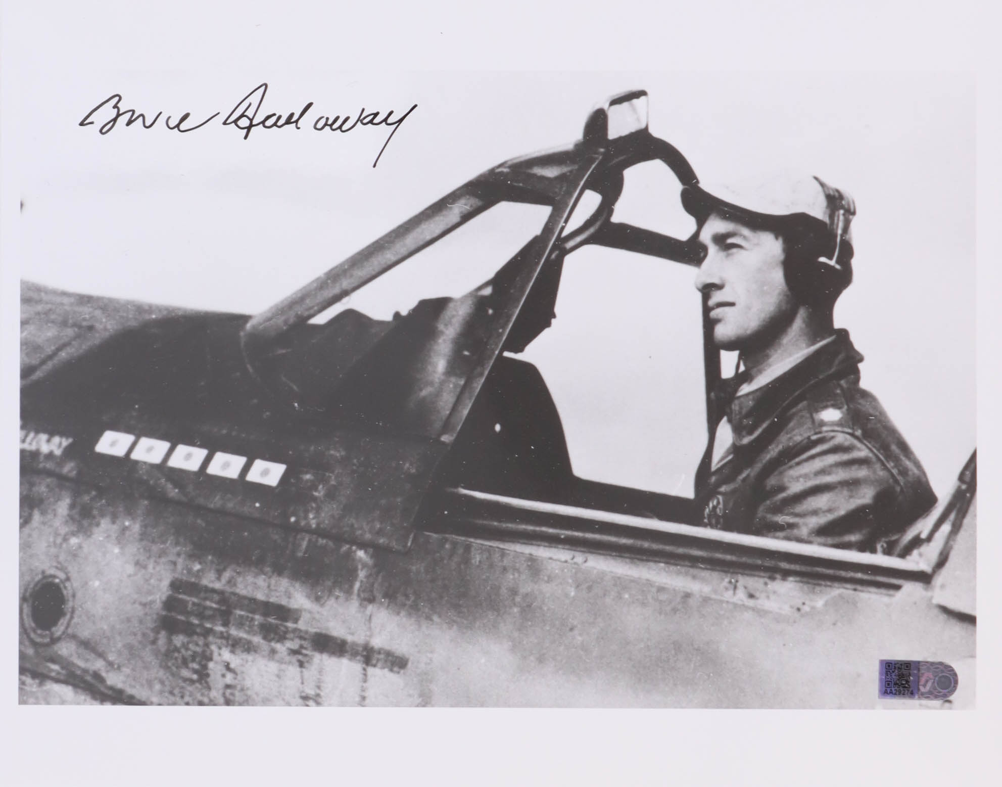 Bruce Halloway Signed 8x10 Photograph (AIV) WWII 23rd FG Ace 13 Victories at PristineAuction.com Bruce Halloway Signed 8x10 Photograph (AIV) WWII 23rd FG Ace 13 Victories at PristineAuction.com