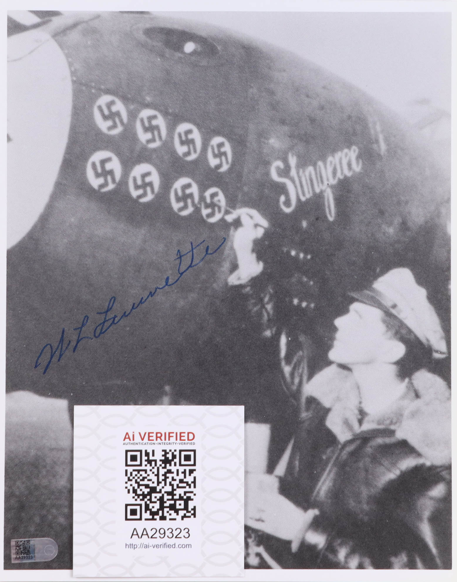 William Leverette Signed 8x10 Photograph (AIV) WWII 15 AF P-38 Ace 11 Victories at PristineAuction.com William Leverette Signed 8x10 Photograph (AIV) WWII 15 AF P-38 Ace 11 Victories at PristineAuction.com