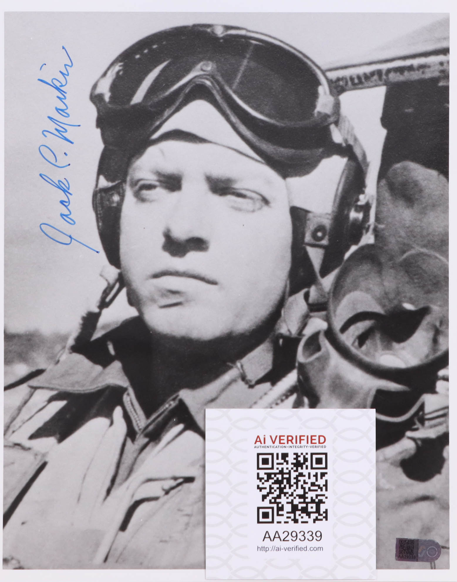 Jack Mankin Signed 8x10 Photo WWII 49th FG Ace 5 Victories (AIV) at PristineAuction.com Jack Mankin Signed 8x10 Photo WWII 49th FG Ace 5 Victories (AIV) at PristineAuction.com